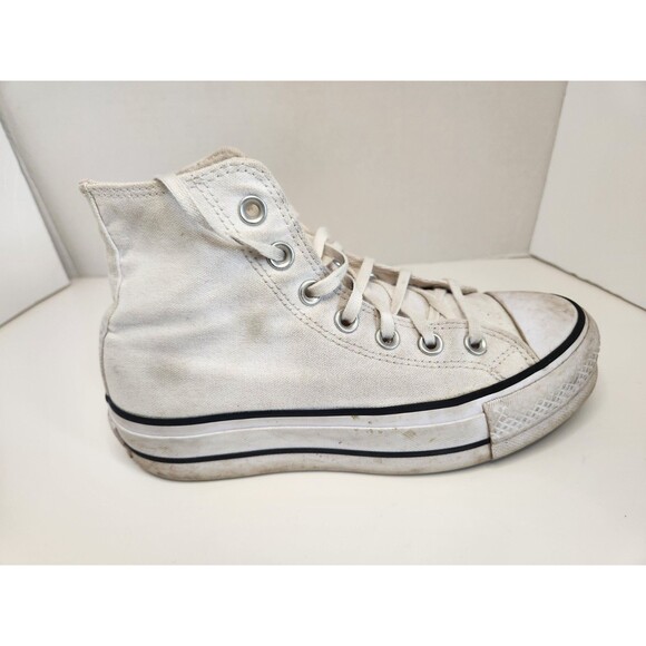 Converse All Star Shoes Women's 5.5 White Lift Platform Chuck Taylor Sneakers - Picture 7 of 9